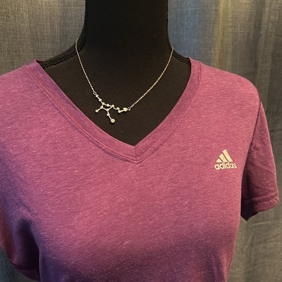 Purple ADIDAS short Sleeve V Neck - Picture 2 of 3